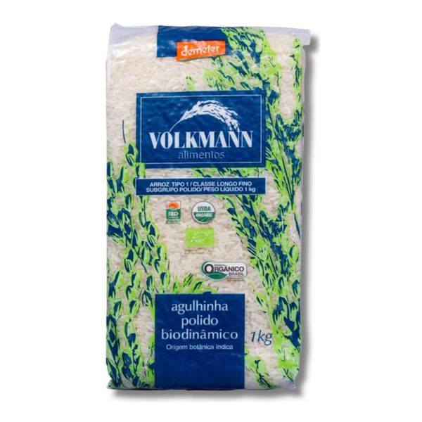 ARROZ AGULHINHA POLIDO BIODINÂMICO - VOLKMANN - 1 KG.