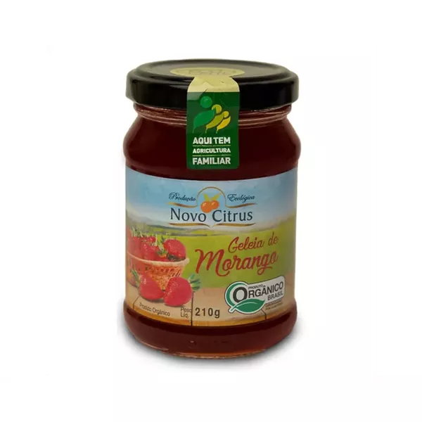 GELEIA ORGÂNICA DE MORANGO - NOVOCITRUS - 210G.