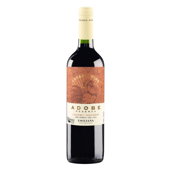 VINHO TINTO ORGÂNICO ADOBE RESERVA CABERNET SAUVIGNON 750ML.