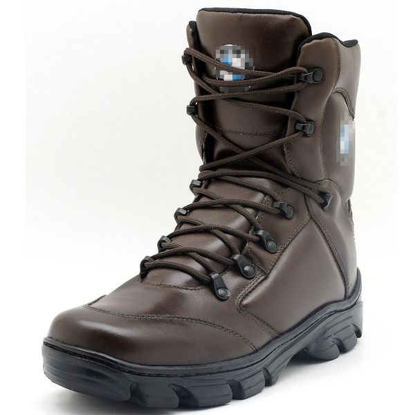 281AT-Bota Coturno couro robusto legitimo estilizada militar na cor cafe 