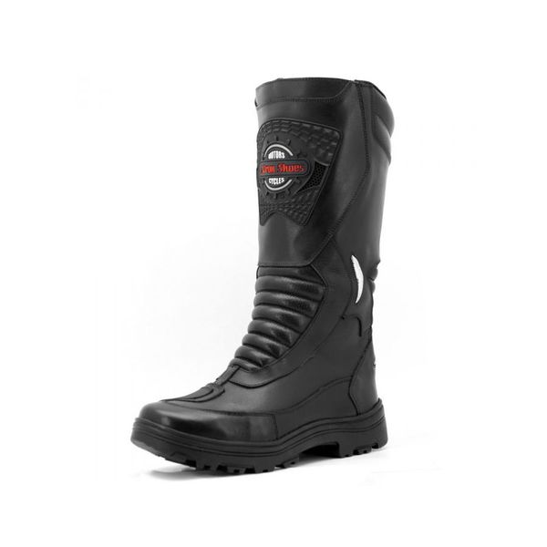 297AT-Bota motociclista robusta super resistente a água (chuva) em couro legítimo 