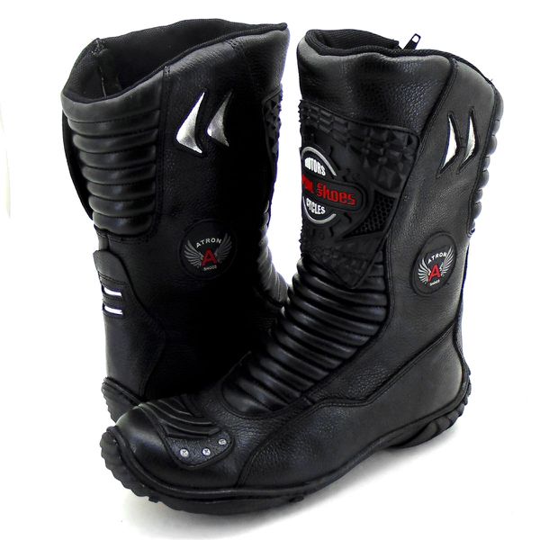 Bota Motociclista Vermelha em Couro Legítimo 302 Atron Terra