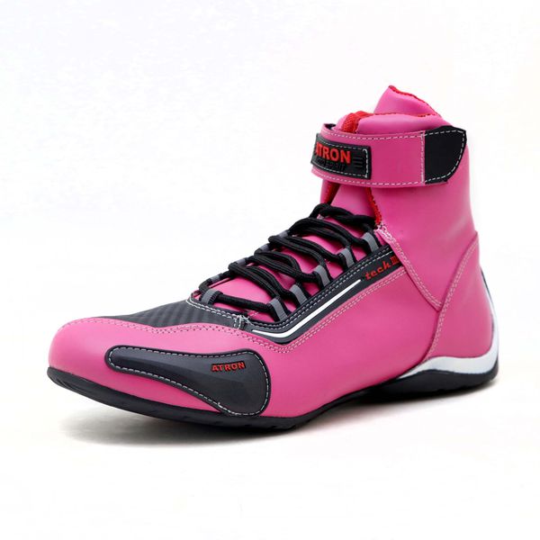 Tenis Motociclista Cano alto Couro forro tex espumado 311AT Rosa