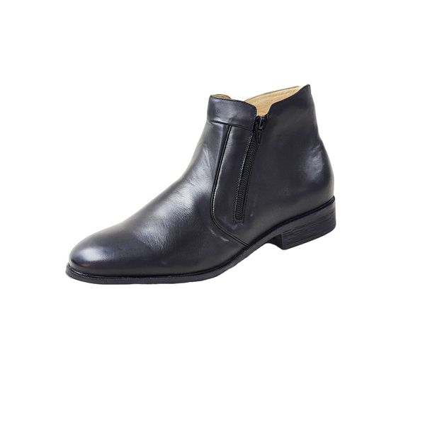 576DI-Botina Masculina, urbana em couro pelica forrado preto 