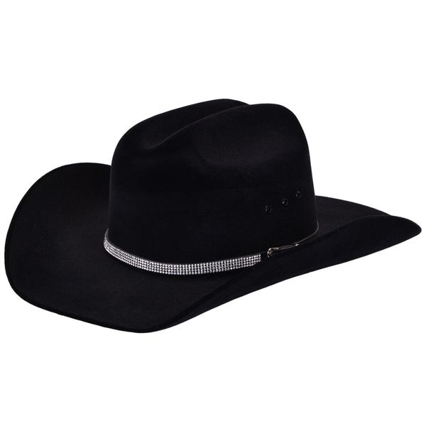 A0180CLAF-Chapéu Feminino estilo Americano em feltro export Preto