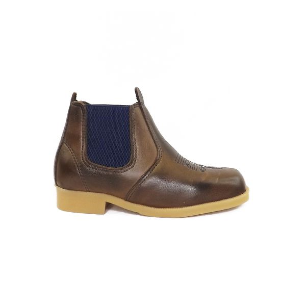551601KPKNSASCFE-Botina Infanto-Juvenil 23ao36 Confort couro nobre Azul