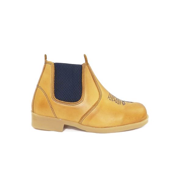 1602KPKNS-Infanto-Juvenil Botinas kansas Confort em couro Azul