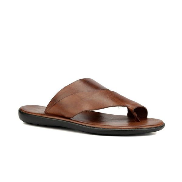 R3TCW-Sandalia Masculina couro descanso,elegancia conforto Marrom