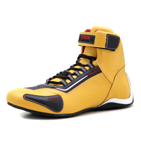 Tenis Motociclista Cano alto Couro forro tex espumado 311at amarelo