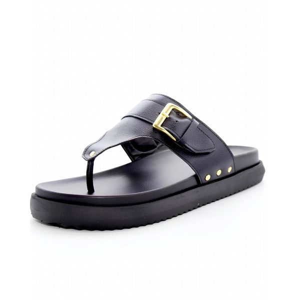 002AFP-Papete Flat Feminina - Design Moderno, sofisticação e conforto preto