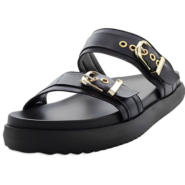 003P10FP-Papete Flatform em Napa forrada Conforto Estilo design atual Preto