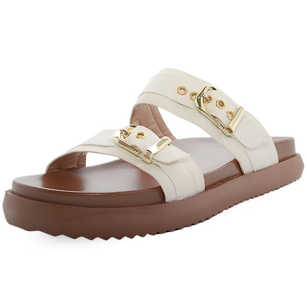 003P10FP-Papete Flatform em Napa forrada Conforto Estilo design atual OffWhite