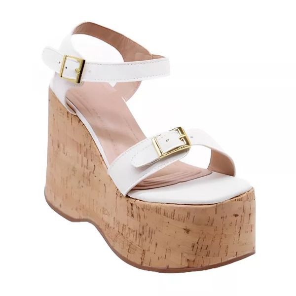 182176FP-Sandália Feminino Anabela Cortiça Plataforma Floter off white