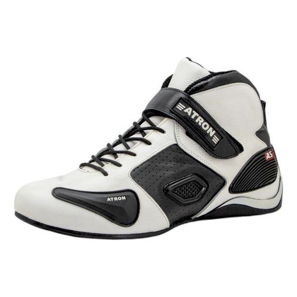 Bota motors de couro Corrida ideal p/automobilismo 314 Branco