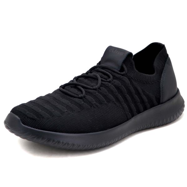 Tenis Masculino Knit ultra leve forrado couro palm gel 545 Preto