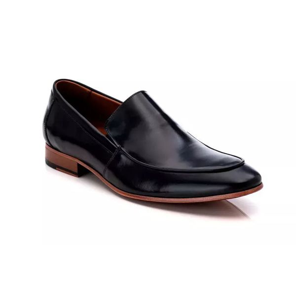 58854TCW-Sapato Social Masculino feito a mão em couro Loafer premium 58854 Preto