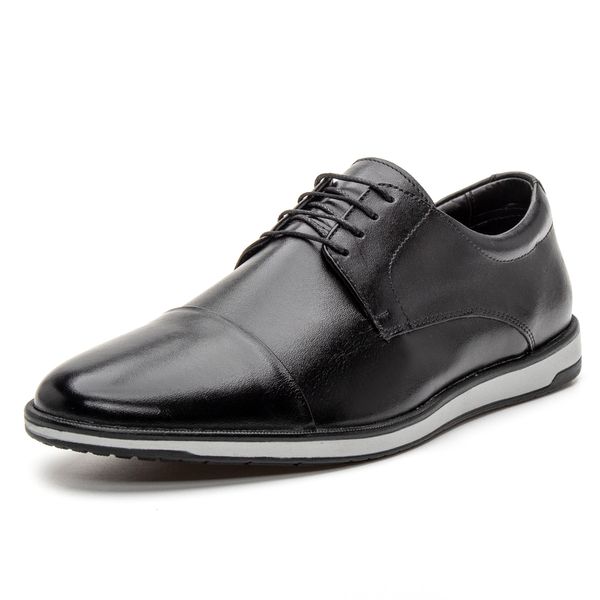 4701BGI-Derby Oxford Casual Masculino Esporte Fino Preto