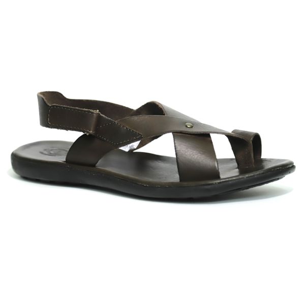 R21TCW-Sandalia Masculina de couro descanso,elegancia e conforto para seus pés Marrom (SALDO ESTOQUE)
