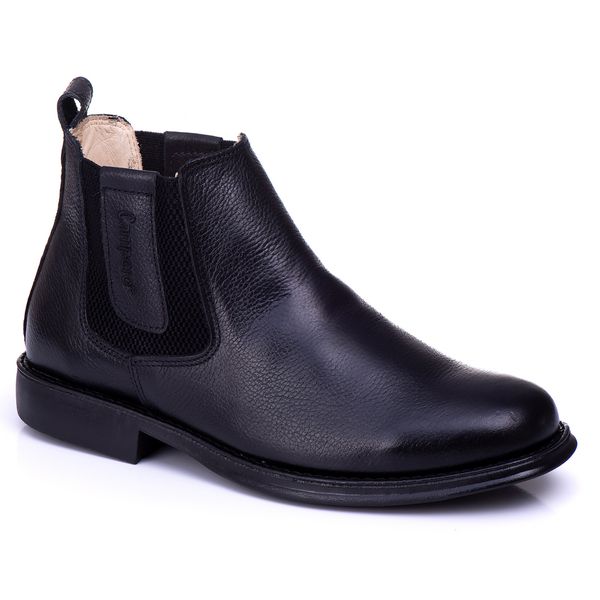 129TW-Botina masculina em couro, forrada e espumada SALDO DE ESTOQUE)