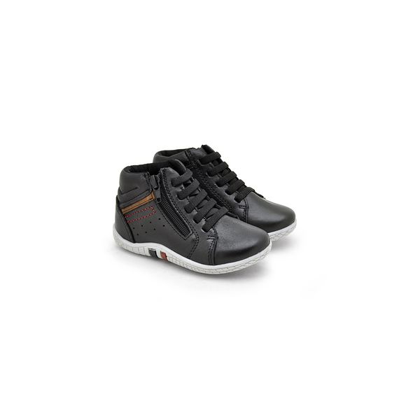 Sapatenis Cayn Babie em Couro - Preto