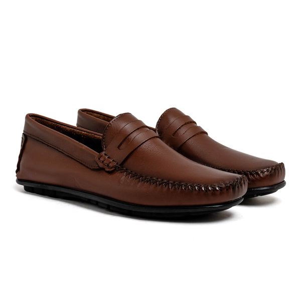 Mocassim Masculino Bolonha Em Couro - Havana