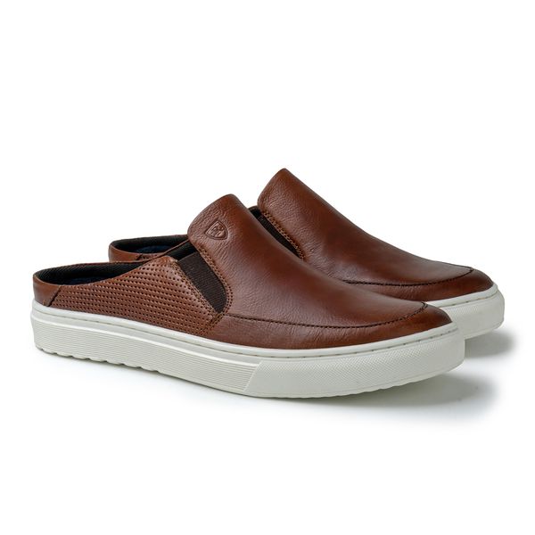 Mule Masculino Connect em Couro - Brown