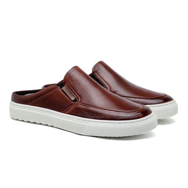 Mule Masculino Laroche Connect em Couro - Brown