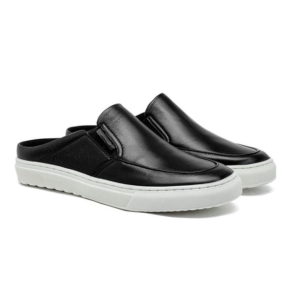 Mule Masculino Laroche Connect em Couro - Preto
