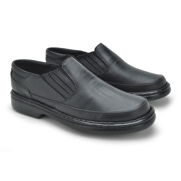 Sapato Comfort Lisboa em Couro - Preto
