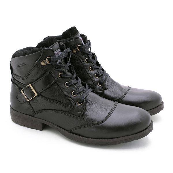 Bota Saara em Couro - Preto