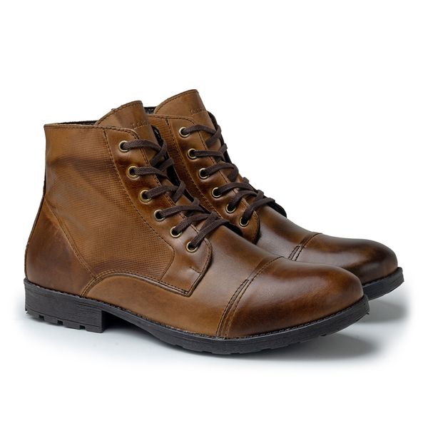 Bota Saara Retro em Couro - Marrom