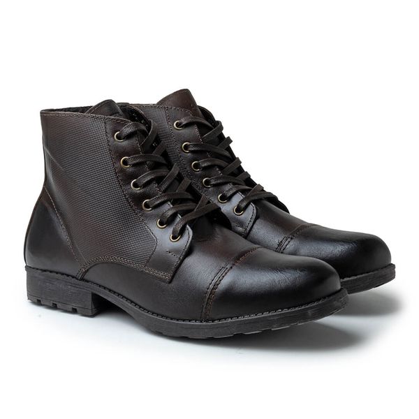 Bota Saara Retro em Couro - Café