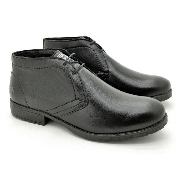 Bota Saara em Couro - Preto