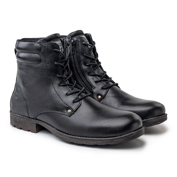 Bota Saara em Couro - Preto