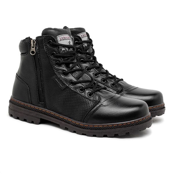 Bota Coturno Masculino Laroche Vacanza em Couro - Preto