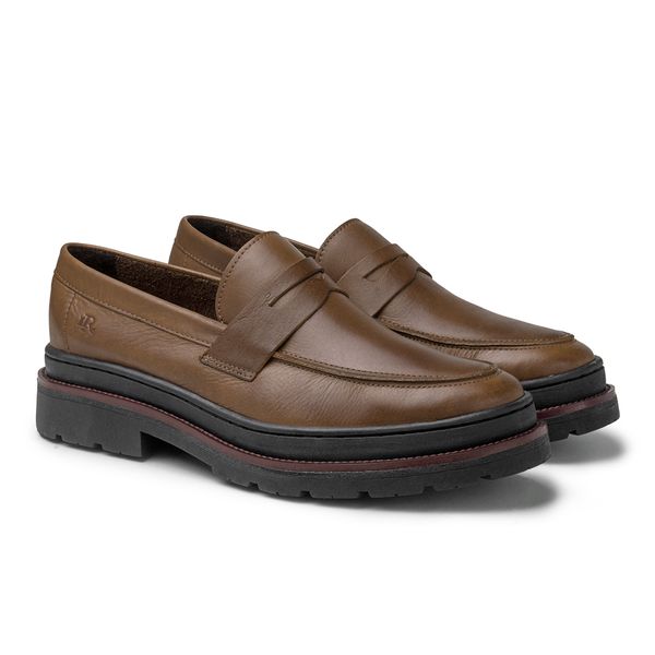 Mocassim Loafer Masculino Londres em Couro - Whisky