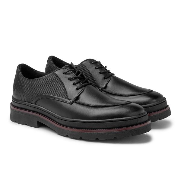 Sapato Casual Masculino Londres em Couro - Preto