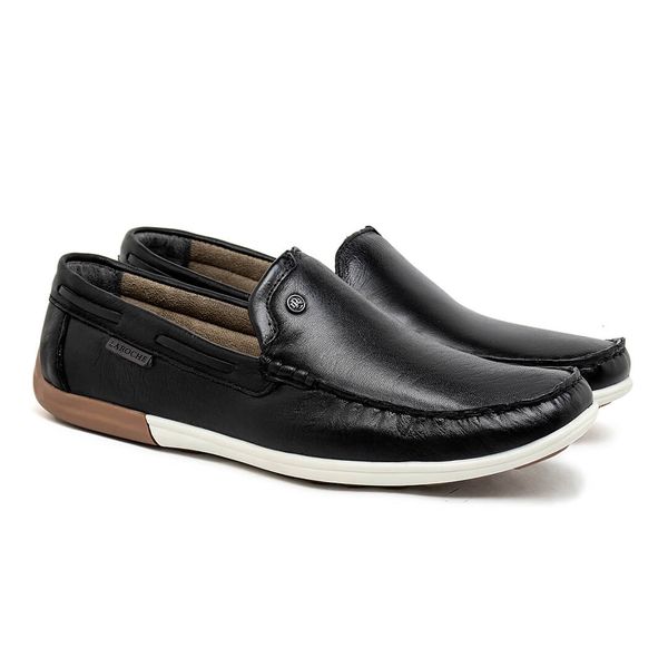 Mocassim Masculino Laroche Niteroi em Couro - Preto