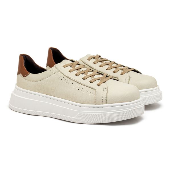 Sapatenis Casual Masculino Laroche Toquio em Couro - Neve