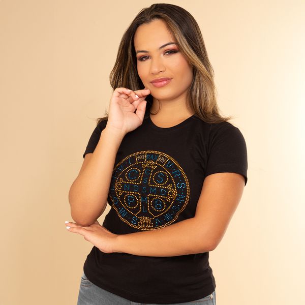 Camiseta Feminina São Bento com Strass