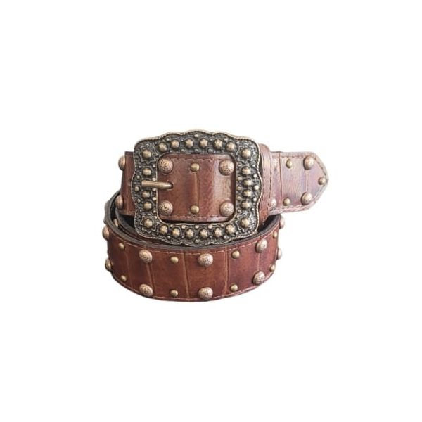 Cinto TR de Couro Brown Cravejado