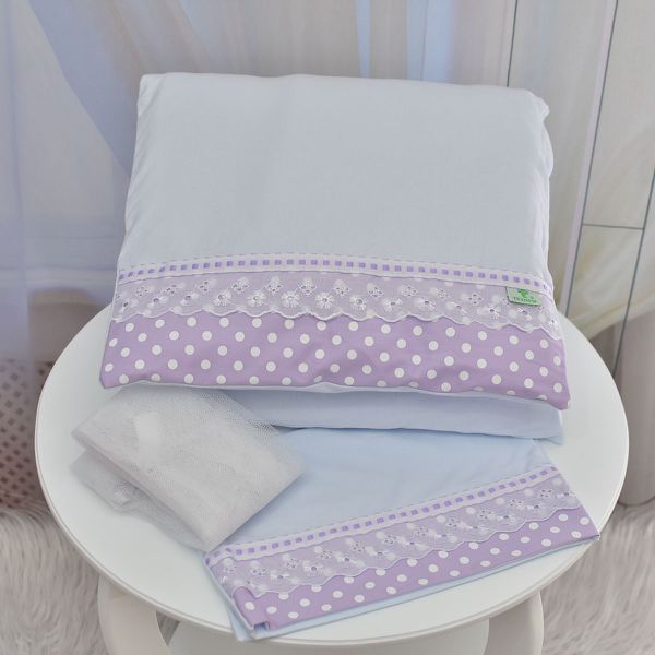 Kit Para Carrinho Bebe Bolinha Lilás