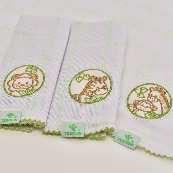 Paninho de Boca Bebê Fralda Safari Verde 3 Peças