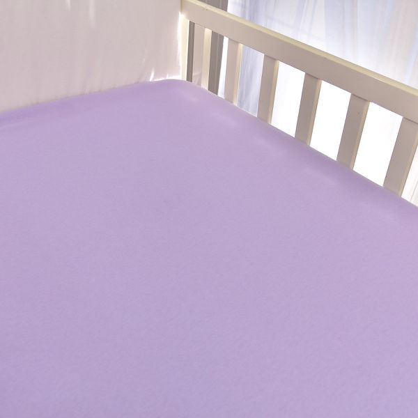Lençol Bebê de Malha Avulso Lilás Com Elástico