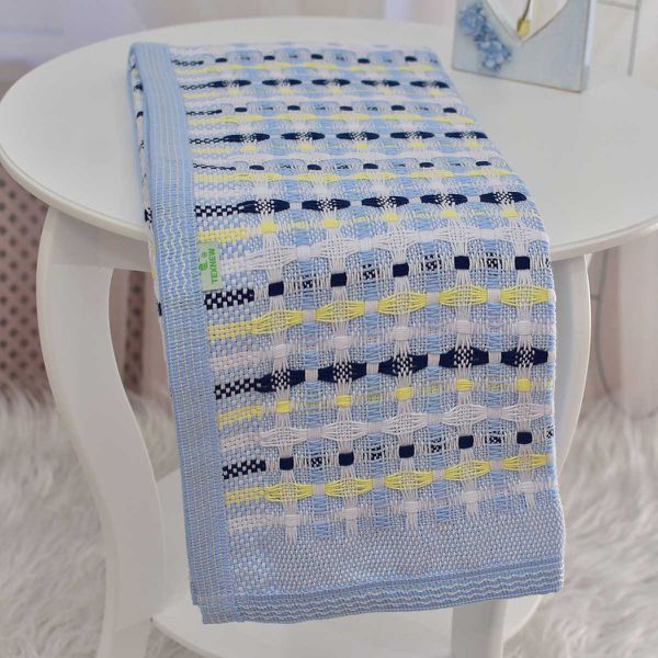 Cobertor Bebê Térmico com Debrum Colorido Azul
