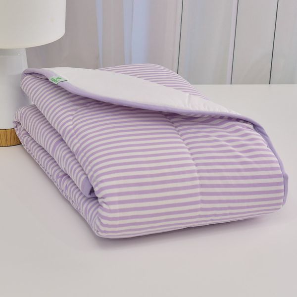 Edredom Bebê Tricoline Listrinhas Lilás