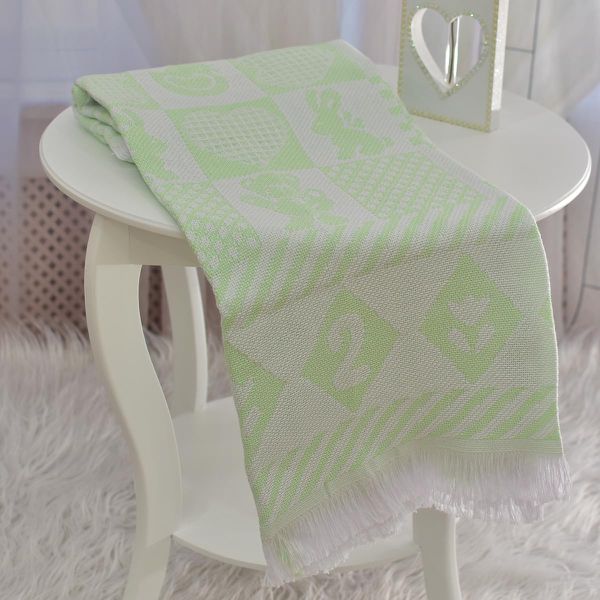 Manta Bebê Jacquard Aquarela Verde