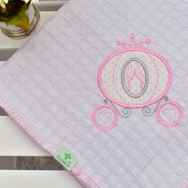 Manta Bebê Piquet Carruagem Rosa