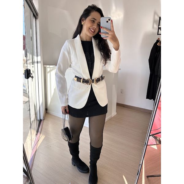 Blazer Básico Alfaiataria Romana- Branco 