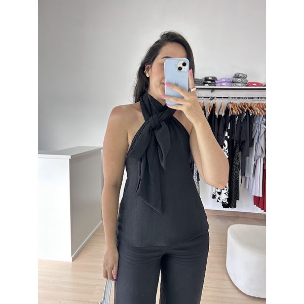 Blusa Frente Unica Gola -Preta